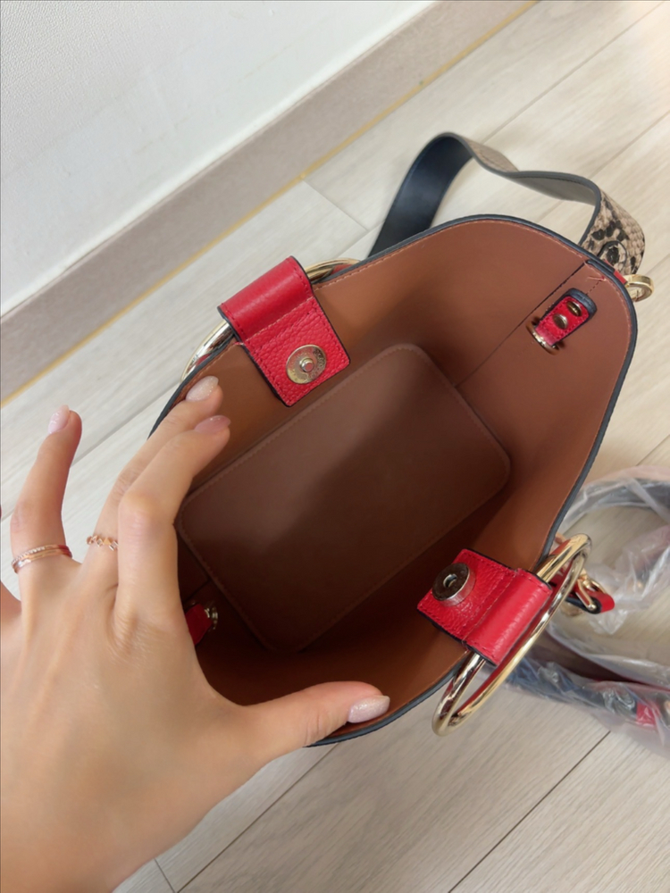 레드 버킷백 스몰 여성 핸드백--4
