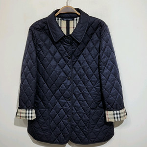 (L) 버버리 퀼팅자켓 네이비 누빔점퍼 안감 노바체크 영국판