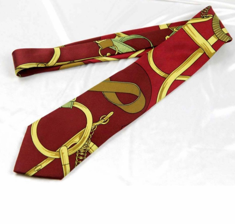 정품 에르메스 명품 넥타이 스카프모티브디자인 실크100 박스풀셋 이미지