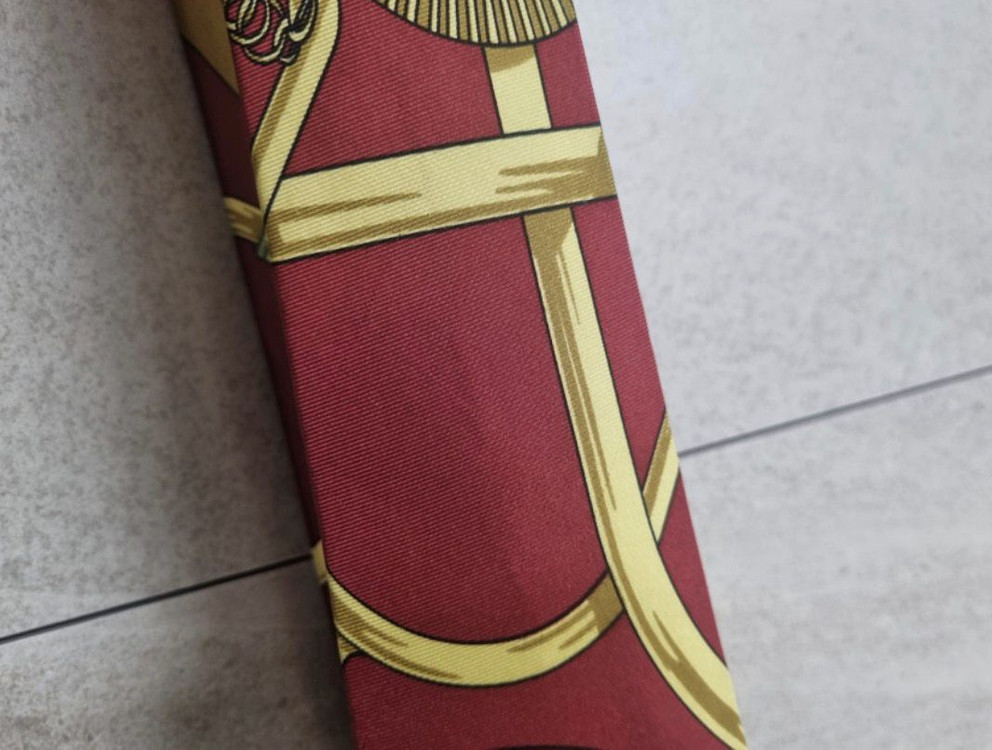 정품 에르메스 명품 넥타이 스카프모티브디자인 실크100 박스풀셋 이미지