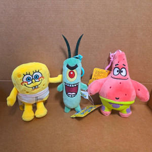 스폰지밥, 플랑크톤, 뚱이 인형 키링 새상품 이미지