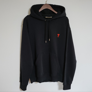 L 아미 블랙 스몰 하트자수 남성 후드티 BFHJ008 730 이미지