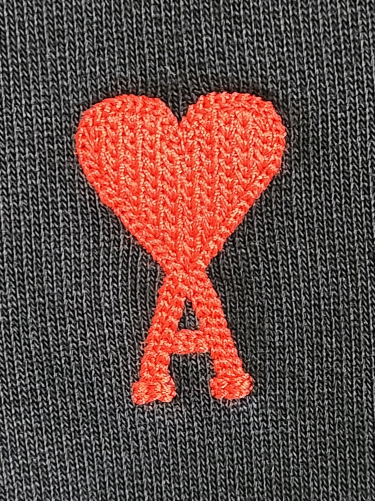 M 아미 블랙 스몰 하트 자수 남성 후드티 BFUSW200 730 이미지