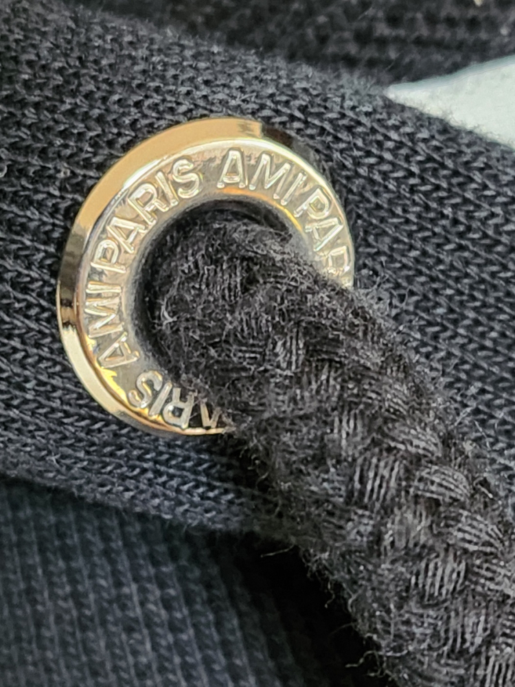 M 아미 블랙 스몰 하트 자수 남성 후드티 BFUSW200 730 이미지