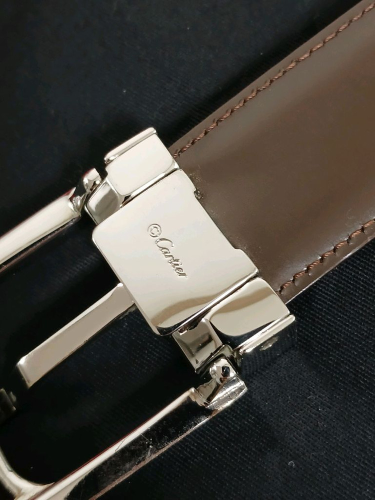 까르띠에 불랙/브라운 양면 가죽벨트 정품 이미지