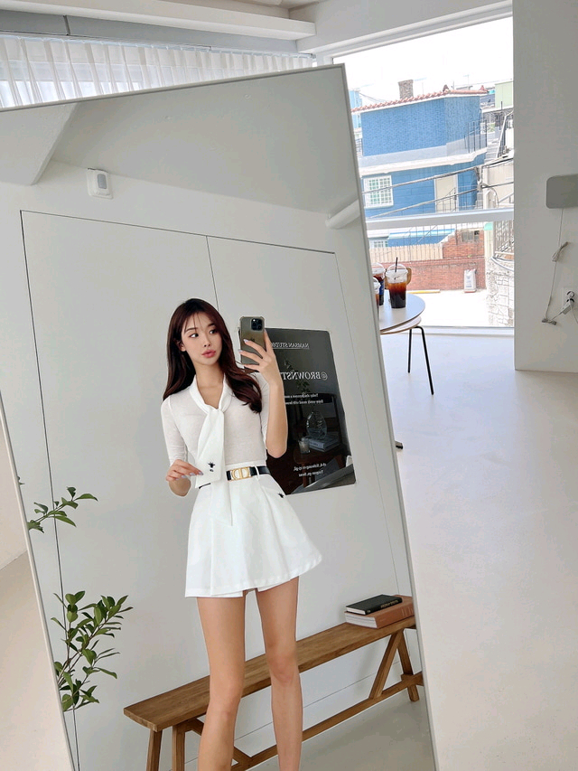 제이지쇼룸 엉넬 자수 타이니트 플레어 스커트 셋업(아이) 이미지