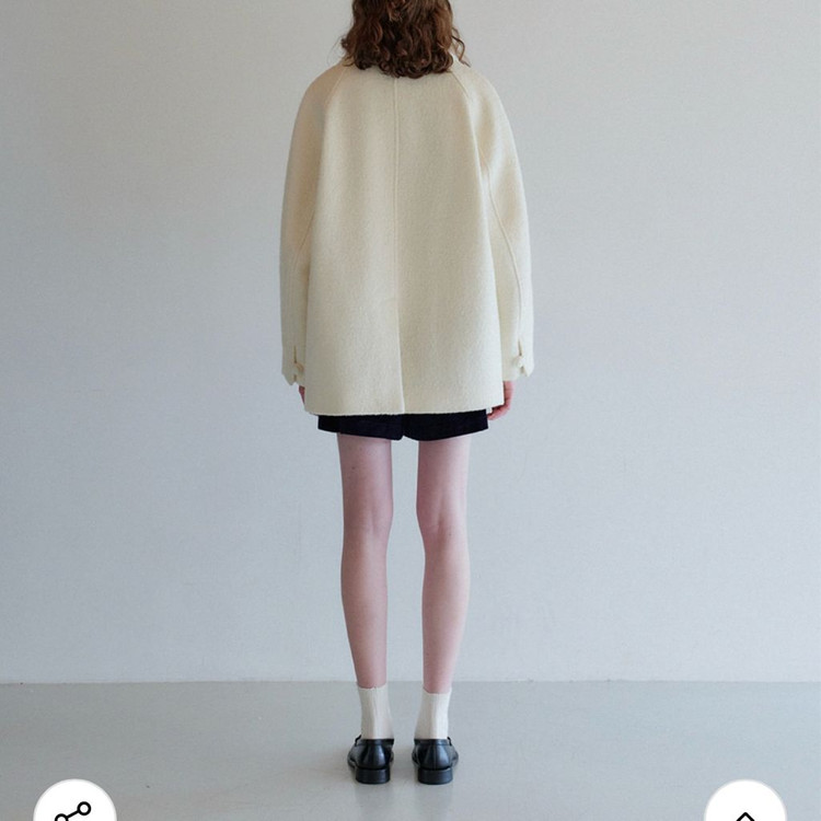 새상품) 하네 엔케이스 레글런 울 하프 코트 크림 이미지