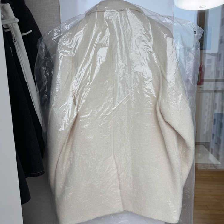 새상품) 하네 엔케이스 레글런 울 하프 코트 크림 이미지