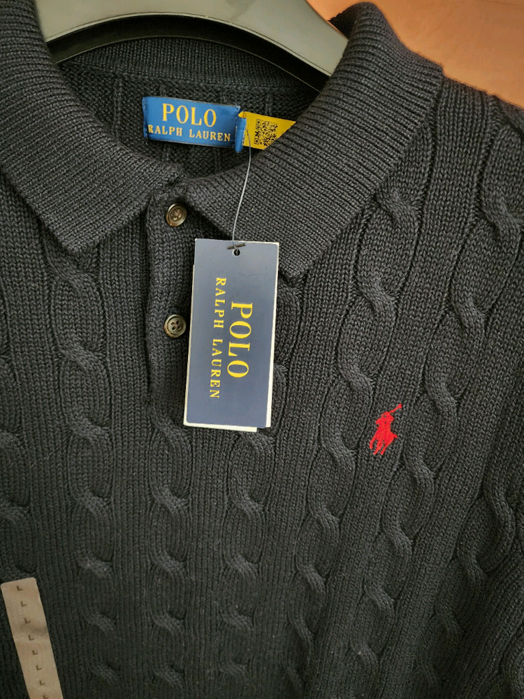 새상품 폴로 네이비 케이블 반팔 니트 팝니다.--4