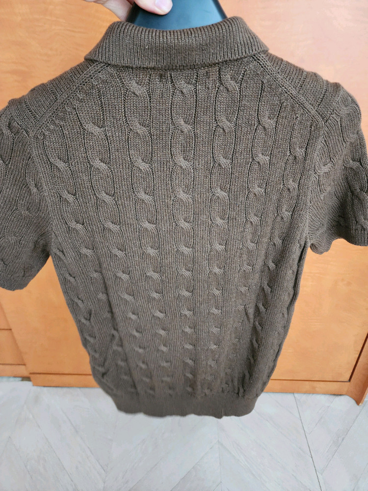 새상품. 여성 폴로 꽈배기 케이블 반팔 니트 팝니다--2