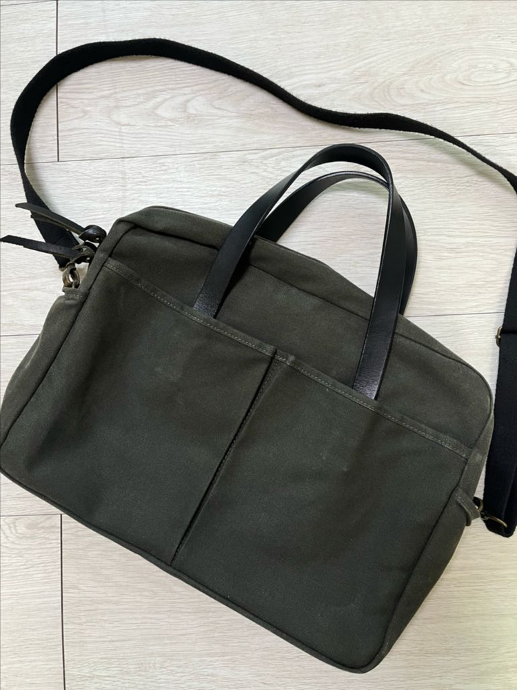 모노 캔버스 브리프케이스 (오트그린) 이미지