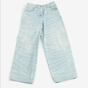 샤넬 25P 데님팬츠 cc로고 진주 와이드 연청 42(66반-77)