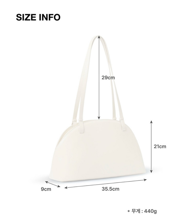 무신사 스탠다드 하프문 숄더백 머쉬룸 이미지