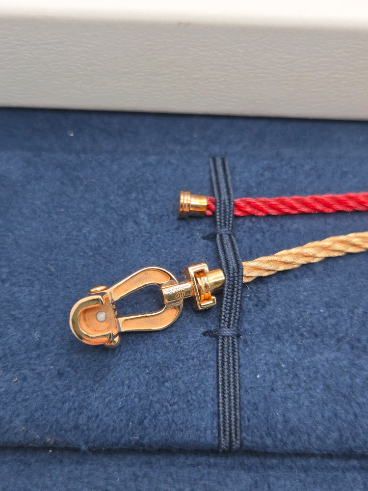 프레드포스텐팔찌 미디엄핑크골드풀파베16센치골드케이블 정품 감정서--2