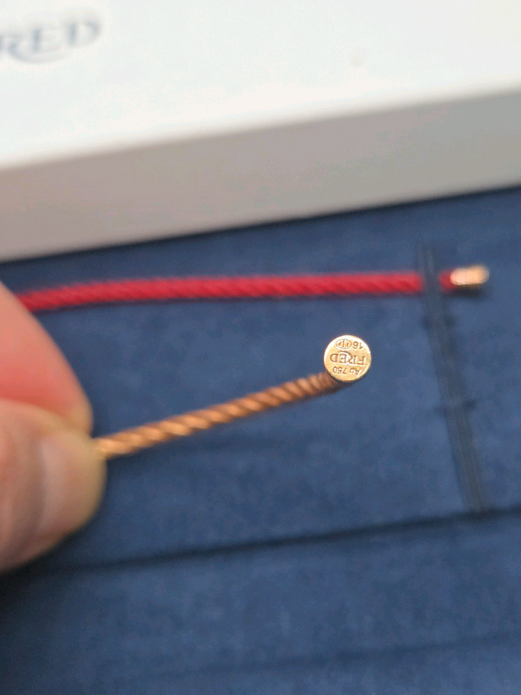 프레드포스텐팔찌 미디엄핑크골드풀파베16센치골드케이블 정품 감정서--3