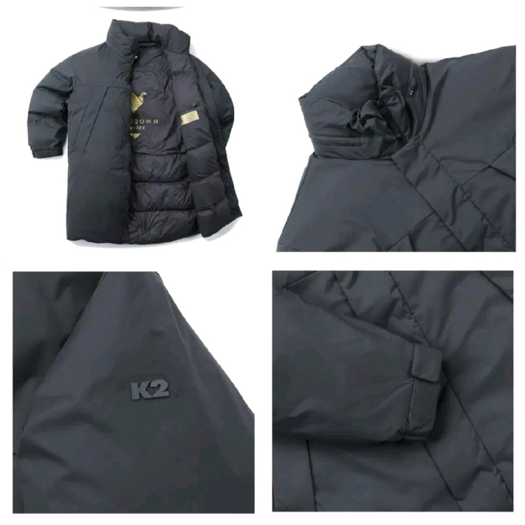 (새제품)K2 씬에어 롱 패딩 구스다운 공용 스톤그레이 90(남95,여66추천) 이미지