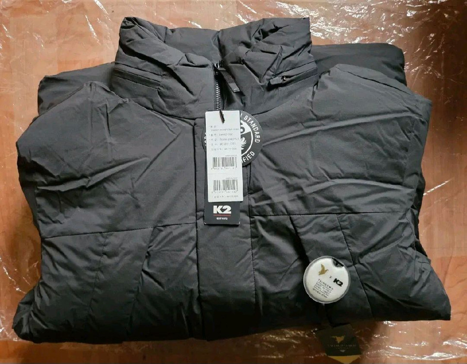 (새제품)K2 씬에어 롱 패딩 구스다운 공용 스톤그레이 90(남95,여66추천) 이미지