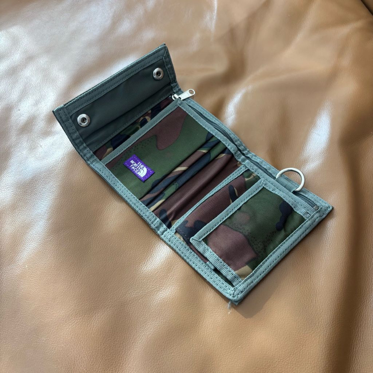 나나미카 노스페이스 퍼플라벨 폴딩 월렛 지갑 카키 카모 이미지