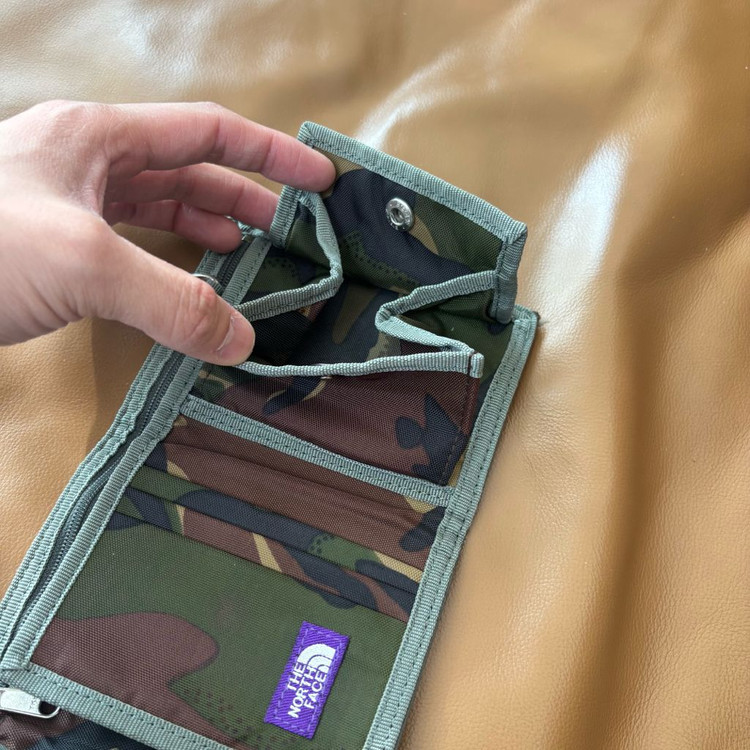 나나미카 노스페이스 퍼플라벨 폴딩 월렛 지갑 카키 카모 이미지