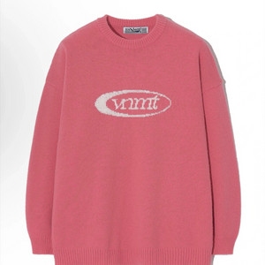 [1회착용]바니쉬먼트 Sport logo jacquard 핑크 니트(여성FREE사이즈)