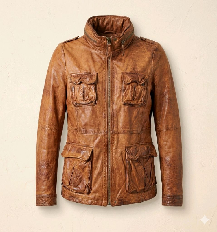 리얼 양가죽 브라운 자켓 55 | 봄 간절기 가죽 아우터 이미지