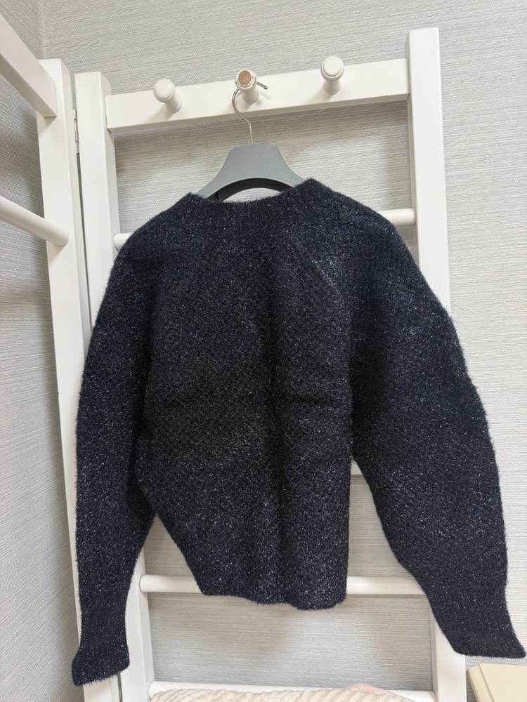 오브제 펄 니트 95 사이즈 딥네이비 색상--1