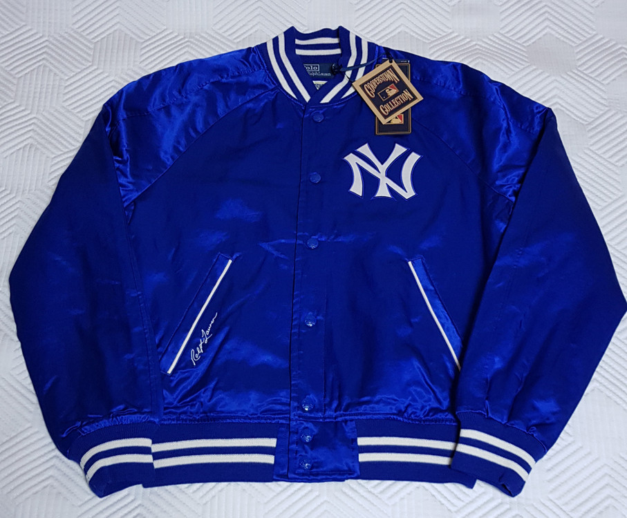 [새상품/M] 폴로 x MLB 뉴욕 양키스 바시티 새틴 자켓 팝니다.--1