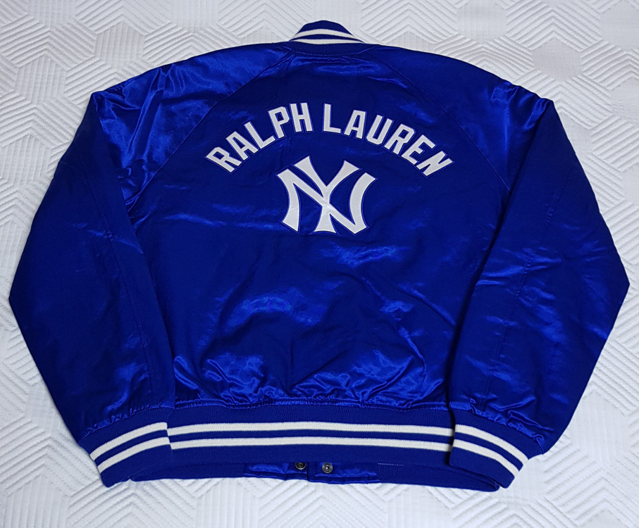 [새상품/M] 폴로 x MLB 뉴욕 양키스 바시티 새틴 자켓 팝니다.--2