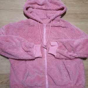 새옷/여성 숏기장 오버핏 양털 후리스 뽀글이 후드 자켓 점퍼 이미지