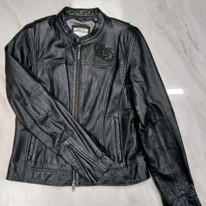 [최고급 사양] 할리데이비슨 여성용 큐빅장식 방풍 소 가죽자켓 S 사이즈