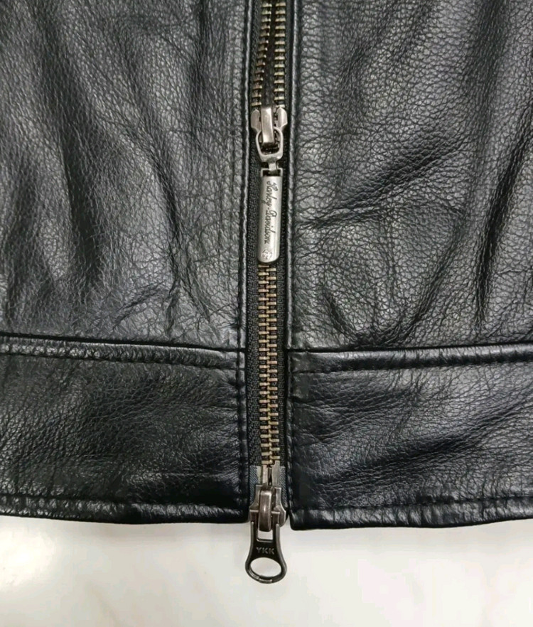 [최고급 사양] 할리데이비슨 여성용 큐빅장식 방풍 소 가죽자켓 S 사이즈--4