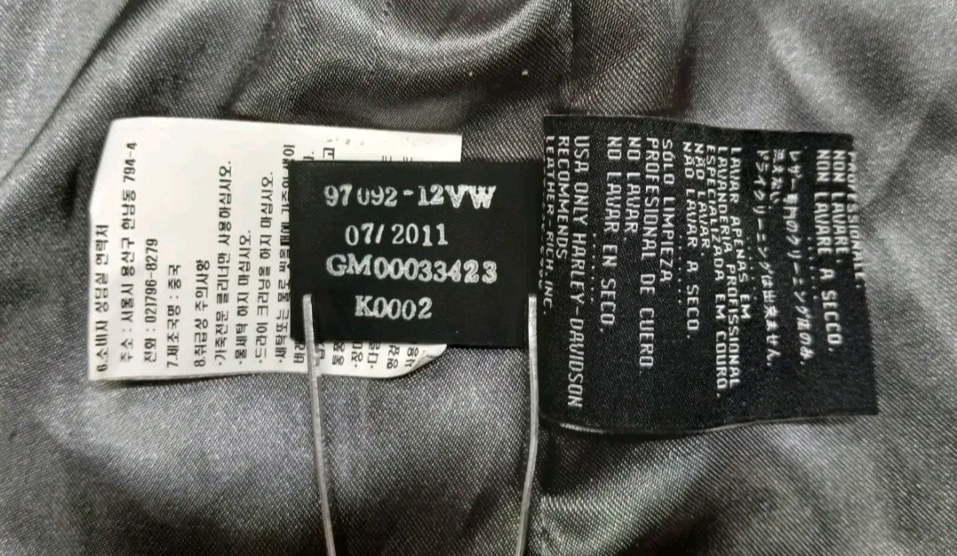 [최고급 사양] 할리데이비슨 여성용 큐빅장식 방풍 소 가죽자켓 S 사이즈--9