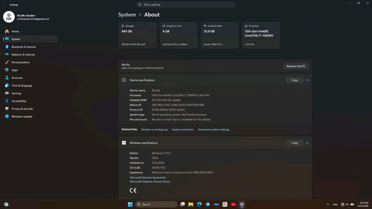 [S급/풀박스]ASUS TUF F17 (RTX 4070 /i7-13620H/32GB RAM/1TB/WIN11pro) 이미지