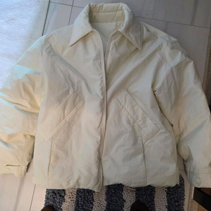 시스템옴므 정품 경량 패딩 아이보리 세미 오버핏 100사이즈 이미지