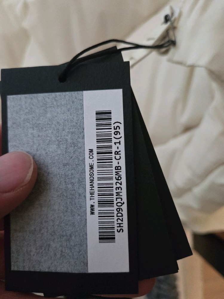 시스템옴므 정품 경량 패딩 아이보리 세미 오버핏 100사이즈 이미지