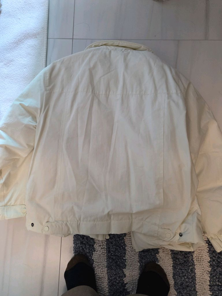 시스템옴므 정품 경량 패딩 아이보리 세미 오버핏 100사이즈 이미지