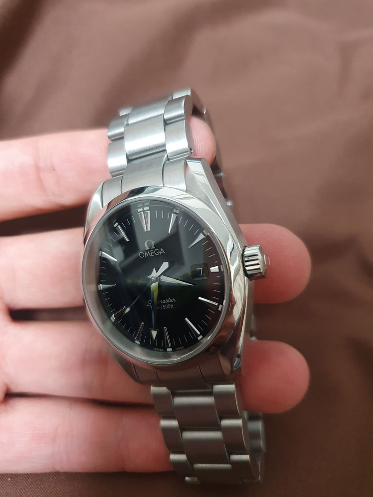 오메가 씨마스터 아쿠아테라 블랙 쿼츠 36미리 검판 이미지