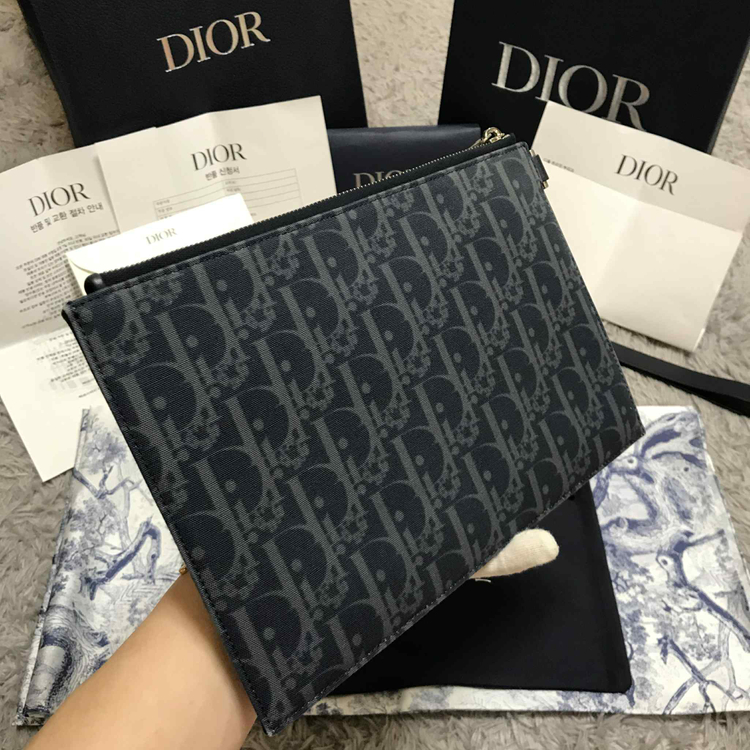 {클로젯}[백화점 풀구성+인보이스]디올 오블리크 A5 데님 클러치백--3