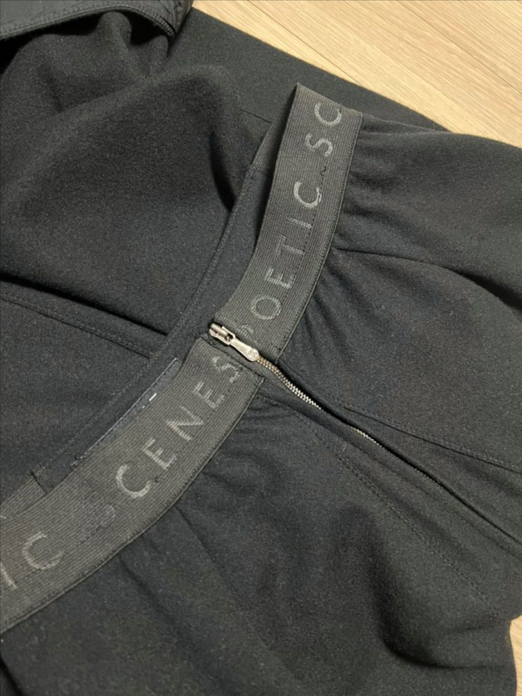 22년 한섬 타임 TIME 백 밴딩 플레어 스커트 울99% 뒷밴딩 롱치마 블랙 검정 이미지