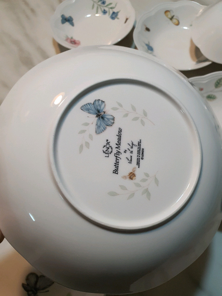 빈티지 레녹스 버터플라이 파스타볼4개 중찬기4개 일괄--4