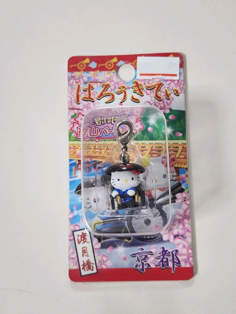 헬로키티 교토 한정 아라시야마 도츠키바시 인력거 키티 고리 박스 고전 이미지