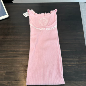 크롬하츠 LOVE YOU 레터링 핑크 탱크탑 여성용 SIZE L(새상품)