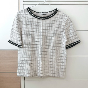 자라 트위드 니트 반팔 새상품