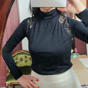 새상 프랑스 모르간 모달 레이스 컷아웃 셔츠 이미지