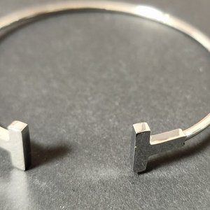 티 스타일 뱅글팔찌 실버 은장 (새상품) 이미지