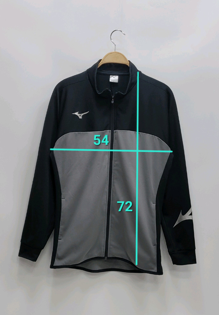 MIZUNO 미즈노 풀집업 트레이닝 자켓 / 남 M 블랙 그레이 이미지