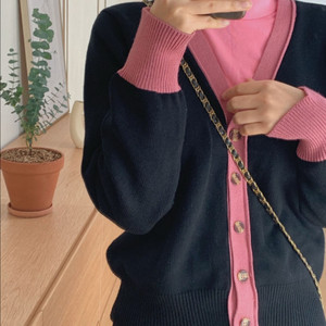 이브닝 루즈핏 브이넥 니트 데일리 가디건