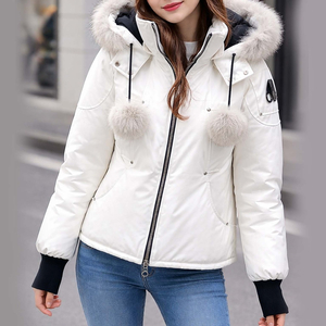 무스너클 여성 스노우 화이트 비버 거위털 구스다운 숏 패딩 자켓 MK2558LJ (S) 이미지