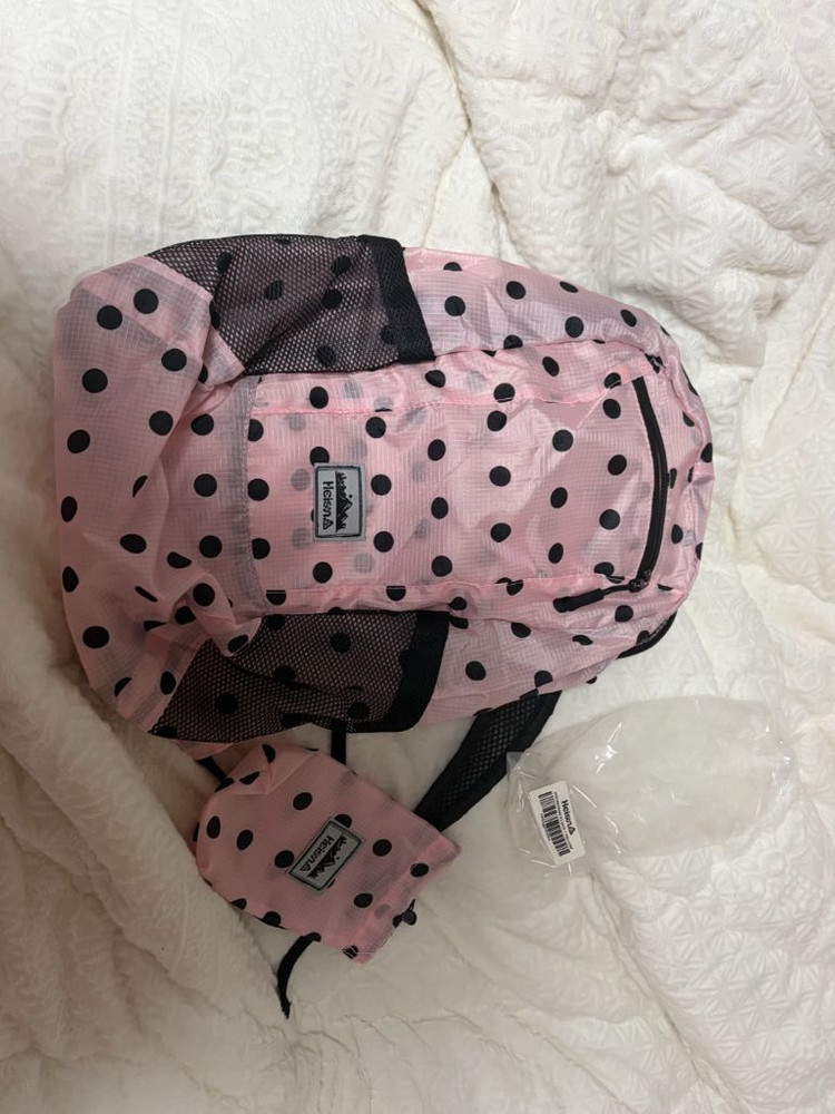 새상품 / 하이산 초경량 컴팩트 포켓백 v1 도트 핑크 땡땡이 백팩 허그유어스킨 코이세이오 베이프--1