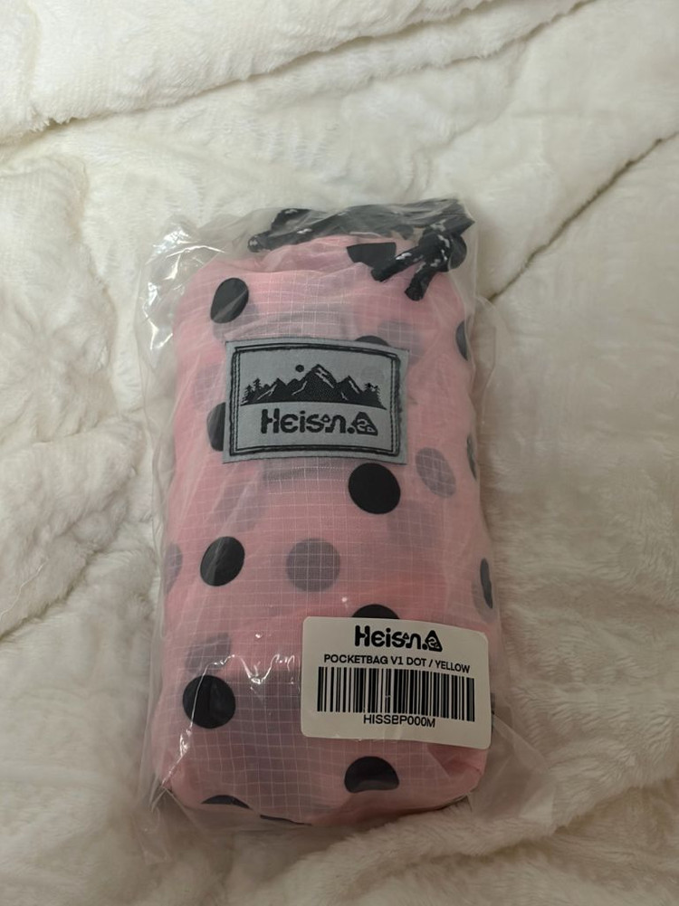 새상품 / 하이산 초경량 컴팩트 포켓백 v1 도트 핑크 땡땡이 백팩 허그유어스킨 코이세이오 베이프--2